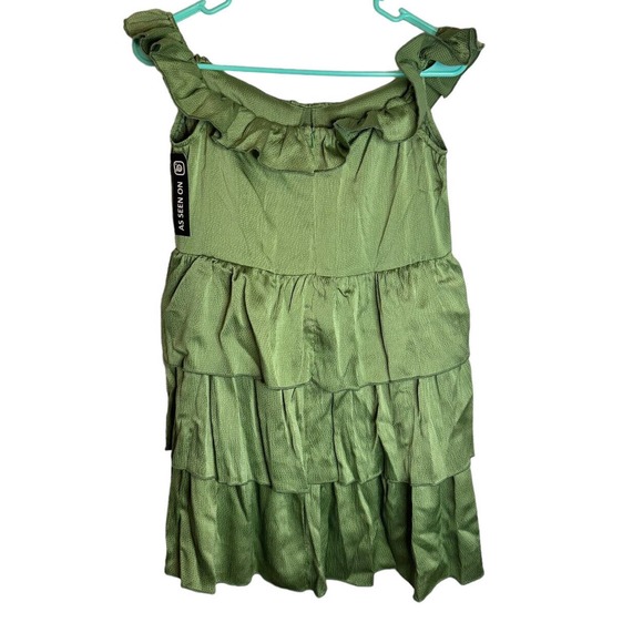 NWT Cider Ruffle Mini Dress Green Size L - Picture 2 of 5